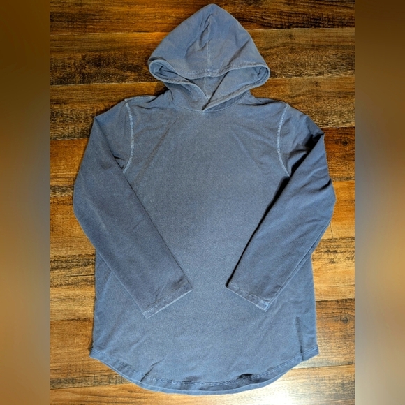 Goodlife Stringless Pullover Hoodie Curved Hem Size XL in Slate Blue - Picture 1 of 10